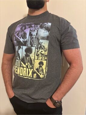 Charcoal Gray Jimi Hendrix Print - Y2K
